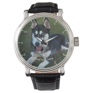 Siberischer Husky-Welpe Armbanduhr