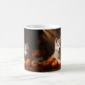 Siberischer Husky Welpe Herbst Kürbis Kaffeetasse (Mittel)