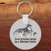 Siberischer Husky & Welpen Schlüsselanhänger (Vorderseite)