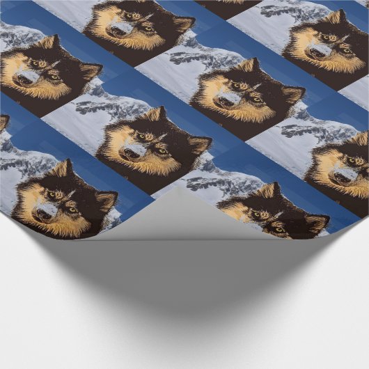 Siberischer Husky-Wrapping-Papier Geschenkpapier (Ecke)