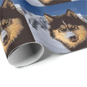 Siberischer Husky-Wrapping-Papier Geschenkpapier (Rolleneckpunkt)