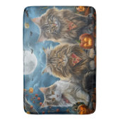 Siberischer Katze Halloween Spooky Badematte (Vorderseite Vertikal)