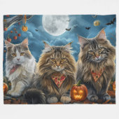 Siberischer Katze Halloween Spooky Fleecedecke (Vorderseite (Horizontal))