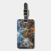 Siberischer Katze Halloween Spooky Gepäckanhänger (Vorderseite vertikal)