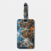 Siberischer Katze Halloween Spooky Gepäckanhänger (Rückseite vertikal)