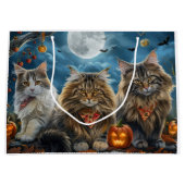 Siberischer Katze Halloween Spooky Große Geschenktüte (Vorderseite)