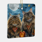 Siberischer Katze Halloween Spooky Keramikornament (Rechts)