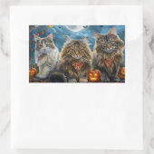 Siberischer Katze Halloween Spooky Rechteckiger Aufkleber (Tasche)