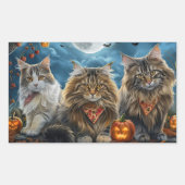 Siberischer Katze Halloween Spooky Rechteckiger Aufkleber (Vorderseite)