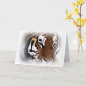 Siberischer Tiger Grußkarte Karte (Gelbe Blume)