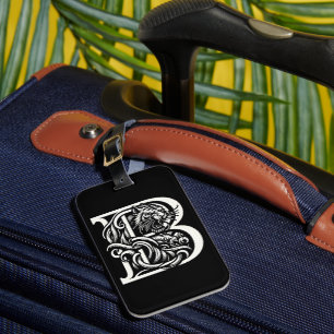 Siberischer Tiger Letter B Monogramm Gepäckträger Gepäckanhänger