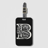 Siberischer Tiger Letter B Monogramm Gepäckträger Gepäckanhänger (Vorderseite Vertikal)
