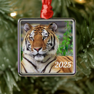 Siberischer Tiger Silbernes Ornament