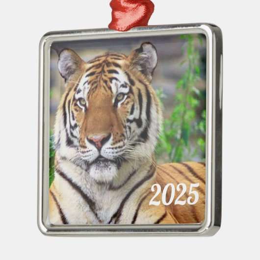 Siberischer Tiger Silbernes Ornament (Links)