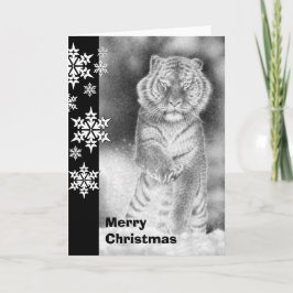 Siberischer Tiger Weihnachtskarte Feiertagskarte