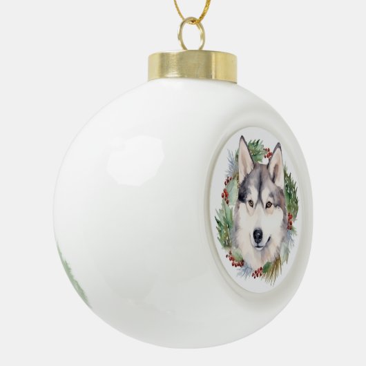 Siberischer Weihnachtsmann Weihnachtsmann Keramik Kugel-Ornament (Links)