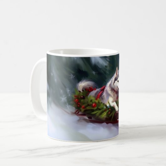 Siberischer Weihnachtsschnee Kaffeetasse (Vorderseite Links)