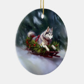 Siberischer Weihnachtsschnee Keramik Ornament (Rechts)