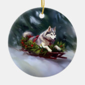 Siberischer Weihnachtsschnee Keramik Ornament (Vorne)