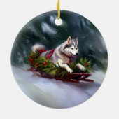 Siberischer Weihnachtsschnee Keramik Ornament (Hinten)