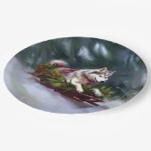 Siberischer Weihnachtsschnee Pappteller (Schrägansicht)