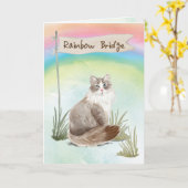 Siberisches Cat Pet Beileid über Rainbow Bridge Karte (Gelbe Blume)