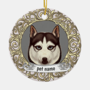 Sibirian Husky Gedenk-Schmuck Keramik Ornament