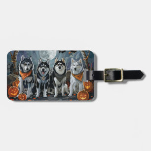 Sibirian Husky Halloween Gruselig  Gepäckanhänger