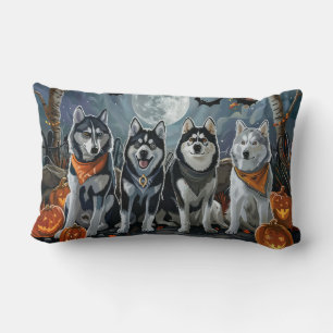 Sibirian Husky Halloween Gruselig Lendenkissen
