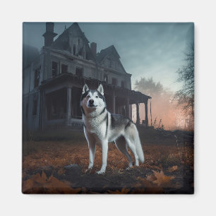 Sibirian Husky Halloween Gruselig Magnet