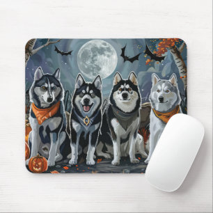 Sibirian Husky Halloween Gruselig  Mousepad