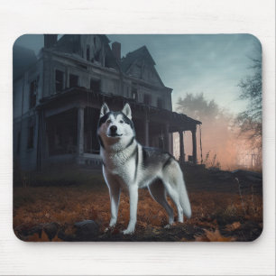 Sibirian Husky Halloween Gruselig Mousepad