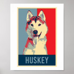 Sibirian Husky Hund Portrait Pop Art Poster