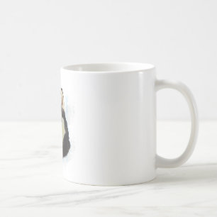 Sibirian Husky Hund Wasserfarben-Kunstmalerei Kaffeetasse