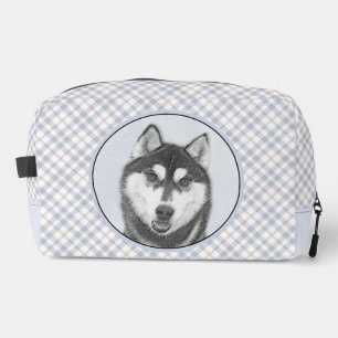 Sibirian Husky Malerei Schwarz-Weiß-Hunde-Kunst Waschbeutel