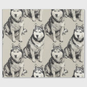 Sibirian Husky-Portrait-Geschenkpapier Geschenkpapier (Flach)
