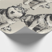 Sibirian Husky-Portrait-Geschenkpapier Geschenkpapier (Ecke)