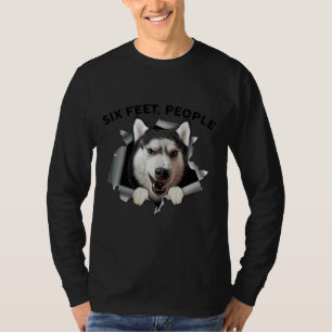 Sibirien Husky 6,5 m Menschen konfrontiert Maske T-Shirt
