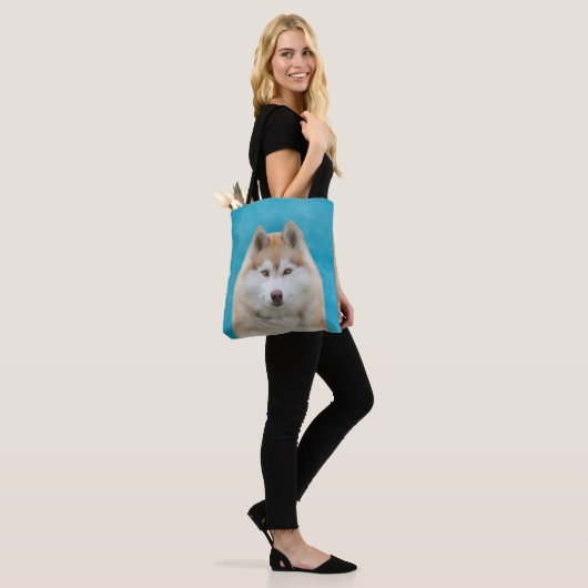Sibirien Husky Aquarell Tasche (Am Model)