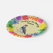 Sibirien Husky Fun Paint Splash Party Pappteller (Schrägansicht)