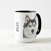 Sibirien Husky Watercolor - personalisierte Umarmu
