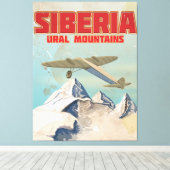 Sibiriengebirge Vintage Reiseplakat Leinwanddruck (Insitu (Holzboden))