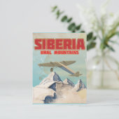 Sibiriengebirge Vintage Reiseplakat Postkarte (Stehend Vorderseite)