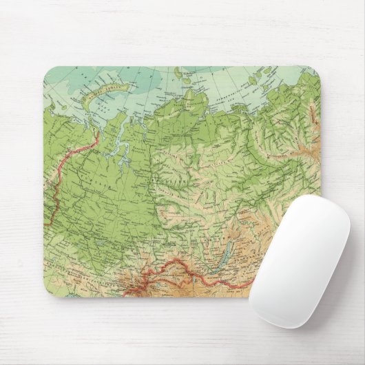 Sibirienkarte mit Schifffahrtsrouten Mousepad (Mit Mouse)