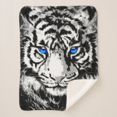 Sibirienweißer Tiger Kopf - Tiger Blue Eyes Sherpadecke (Vorderseite)