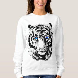 Sibirienweißer Tiger Kopf - Tiger Blue Eyes Sweatshirt
