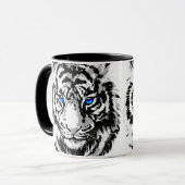 Sibirier White Tiger Head - Tiger Blue Eyes Kaffee Tasse (Vorderseite Links)