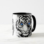 Sibirier White Tiger Head - Tiger Blue Eyes Kaffee Tasse (VorderseiteRechts)