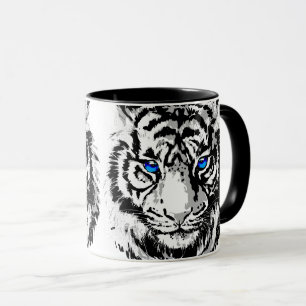 Sibirier White Tiger Head - Tiger Blue Eyes Kaffee Tasse