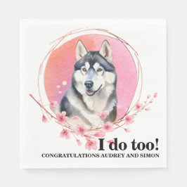 Sibirische HochzeitsNapkins mit Foto von Hunden Serviette